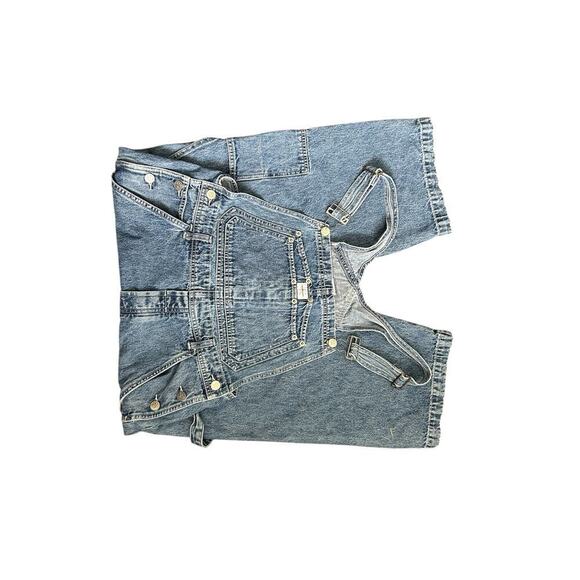 Vintage Y2K Calvin Klein Cropped Denim Carpenter Overalls Women's size Medium - Picture 7 of 15